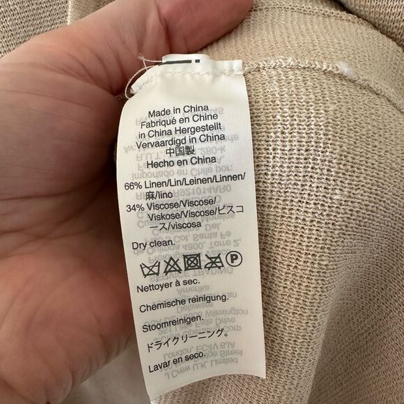 J Crew Juliette Collarless Sweater Blazer Cardigan in Linen Blend Cream Size XL - Picture 6 of 10